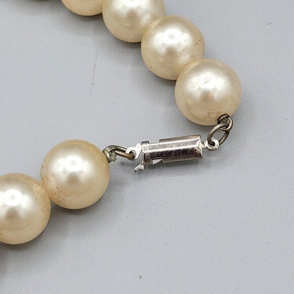 Chunky Statement Necklace Large Cotton Beads Imitation Pearls With Spacers Vtg - Picture 7 of 9